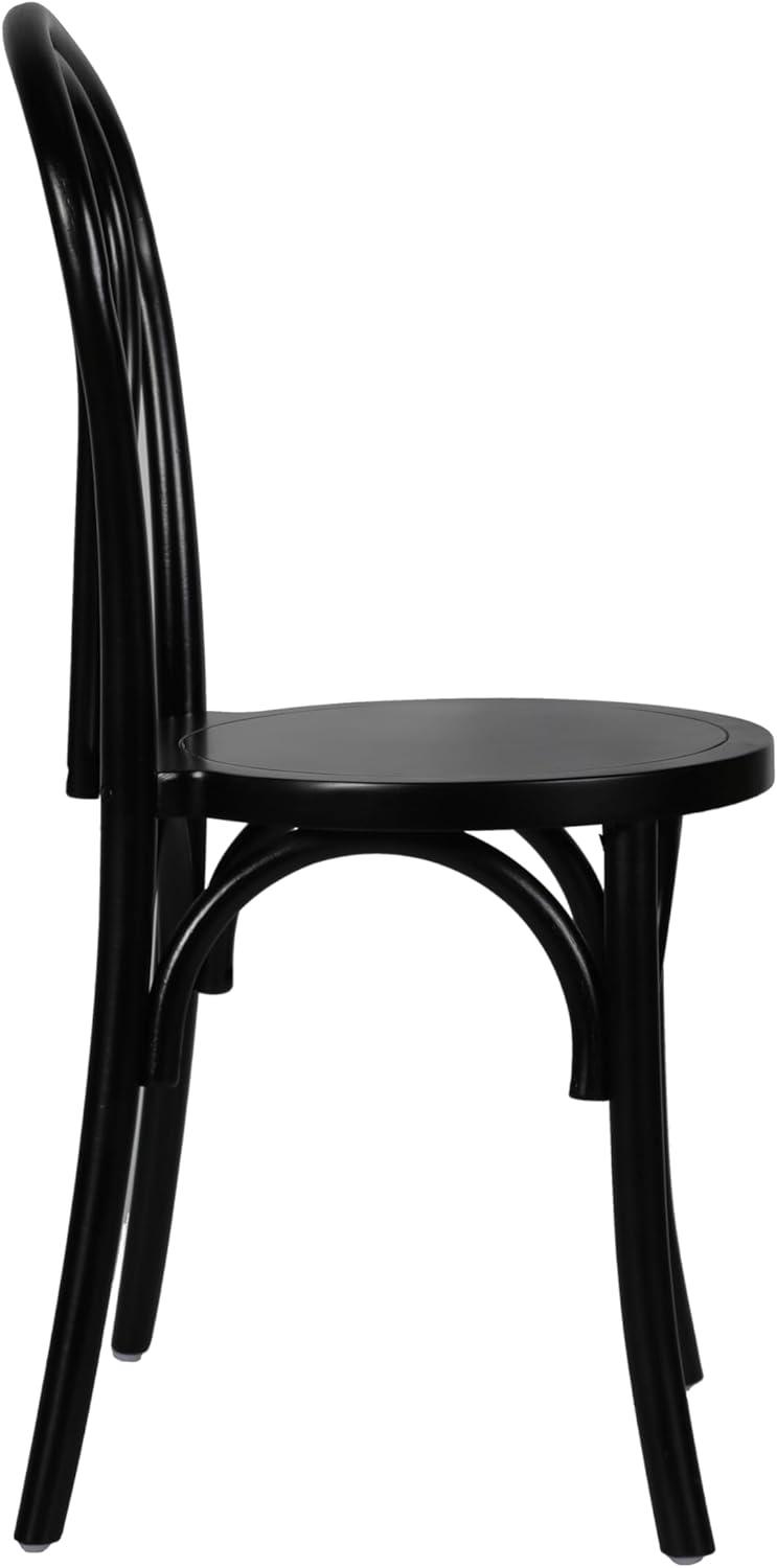 imageFlash Furniture Betsy Commercial Solid Wood Dining Chair Thonet Style Stackable Design Mortise and Tenon 350 lbs Static Weight Capacity BlackBlack
