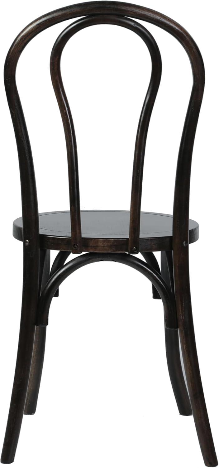imageFlash Furniture Betsy Commercial Solid Wood Dining Chair Thonet Style Stackable Design Mortise and Tenon 350 lbs Static Weight Capacity BlackEarly American Wood