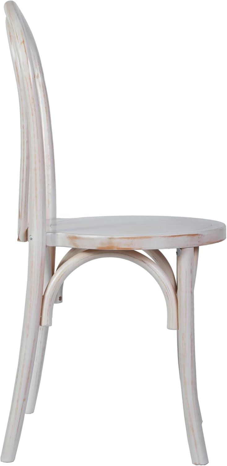 imageFlash Furniture Betsy Commercial Solid Wood Dining Chair Thonet Style Stackable Design Mortise and Tenon 350 lbs Static Weight Capacity BlackWhite Wash