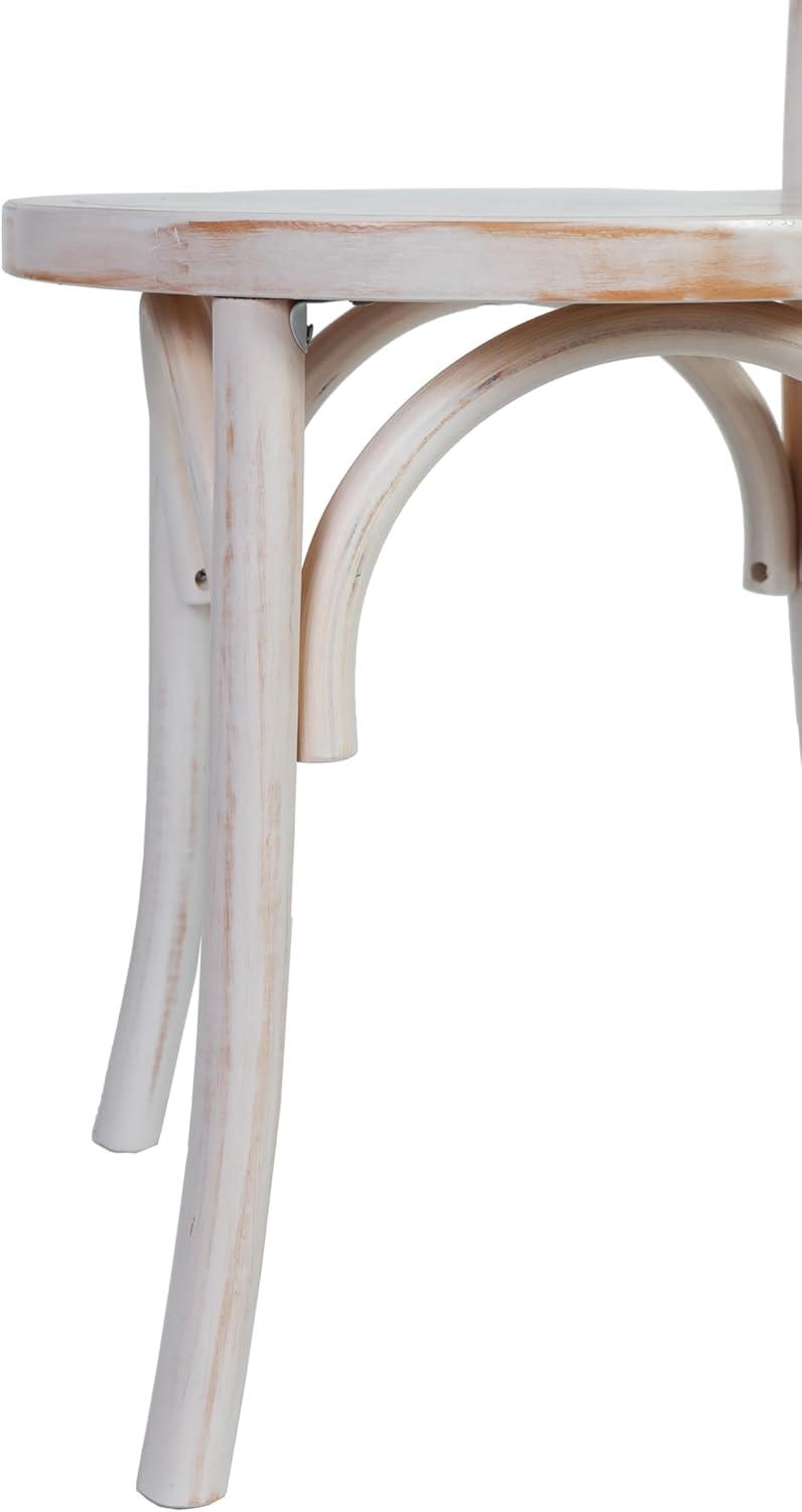 imageFlash Furniture Betsy Commercial Solid Wood Dining Chair Thonet Style Stackable Design Mortise and Tenon 350 lbs Static Weight Capacity BlackWhite Wash