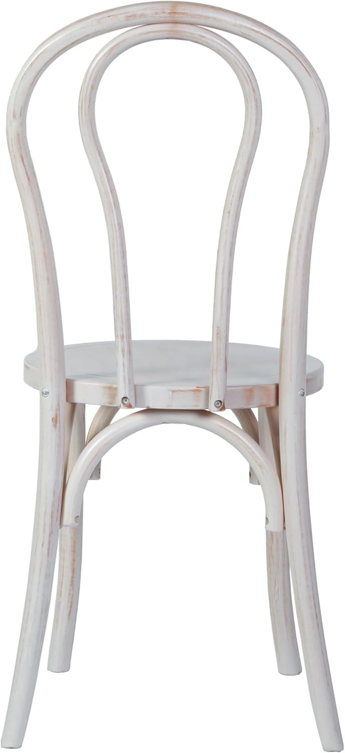 imageFlash Furniture Betsy Commercial Solid Wood Dining Chair Thonet Style Stackable Design Mortise and Tenon 350 lbs Static Weight Capacity BlackWhite Wash