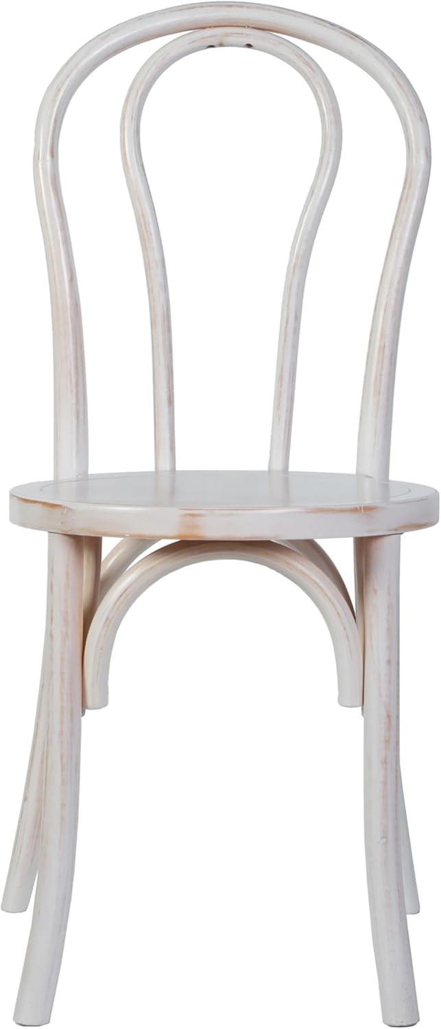 imageFlash Furniture Betsy Commercial Solid Wood Dining Chair Thonet Style Stackable Design Mortise and Tenon 350 lbs Static Weight Capacity Set of 2 BlackWhite Wash