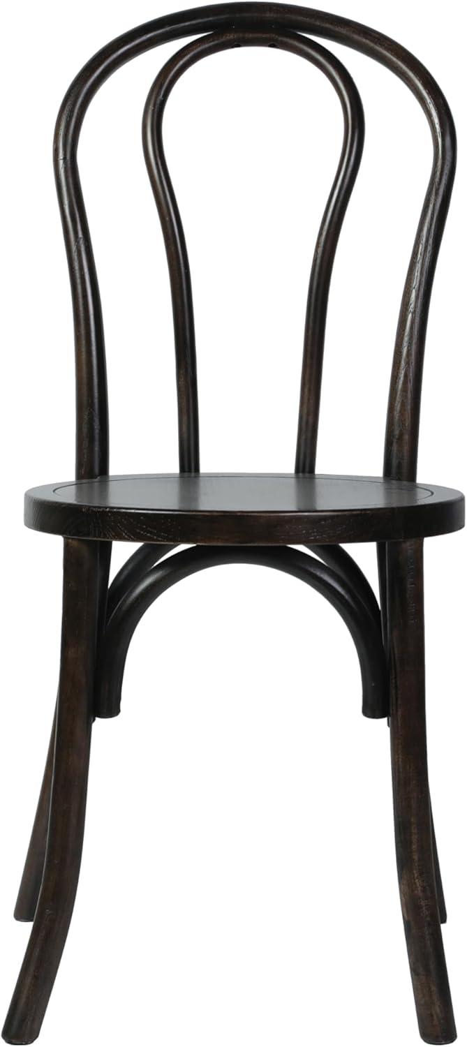 imageFlash Furniture Betsy Commercial Solid Wood Dining Chair Thonet Style Stackable Design Mortise and Tenon 350 lbs Static Weight Capacity Set of 2 BlackEarly American Wood