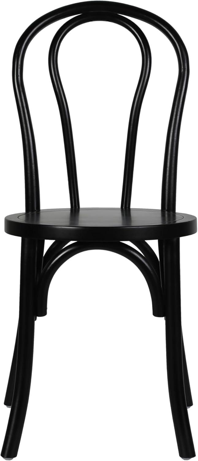 imageFlash Furniture Betsy Commercial Solid Wood Dining Chair Thonet Style Stackable Design Mortise and Tenon 350 lbs Static Weight Capacity Set of 2 BlackBlack