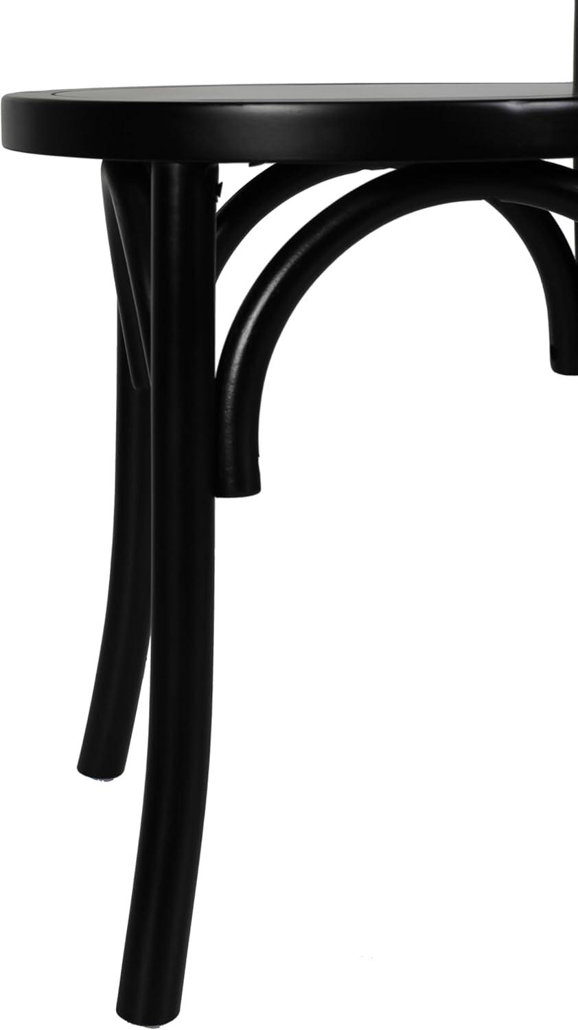 imageFlash Furniture Betsy Commercial Solid Wood Dining Chair Thonet Style Stackable Design Mortise and Tenon 350 lbs Static Weight Capacity Set of 2 BlackBlack