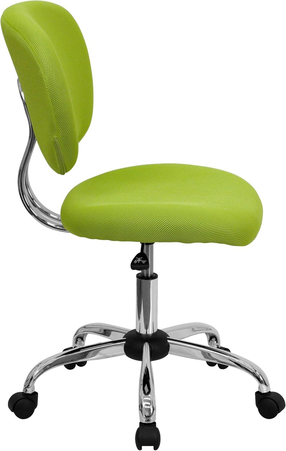 imageFlash Furniture Beverly MidBack White Mesh Padded Swivel Task Office Chair with Chrome BaseApple Green