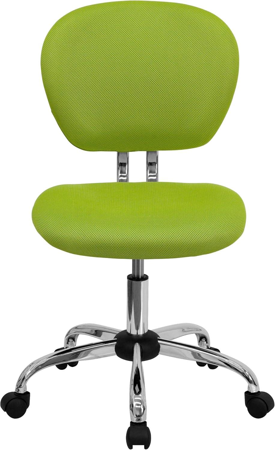 imageFlash Furniture Beverly MidBack White Mesh Padded Swivel Task Office Chair with Chrome BaseApple Green