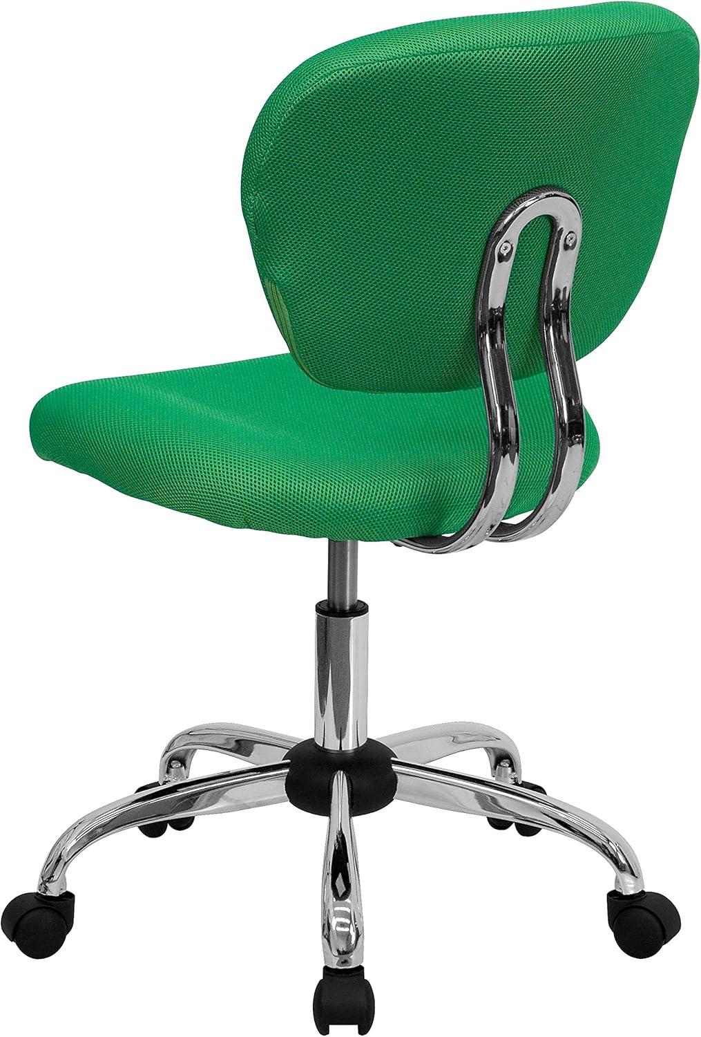 imageFlash Furniture Beverly MidBack White Mesh Padded Swivel Task Office Chair with Chrome BaseBright Green