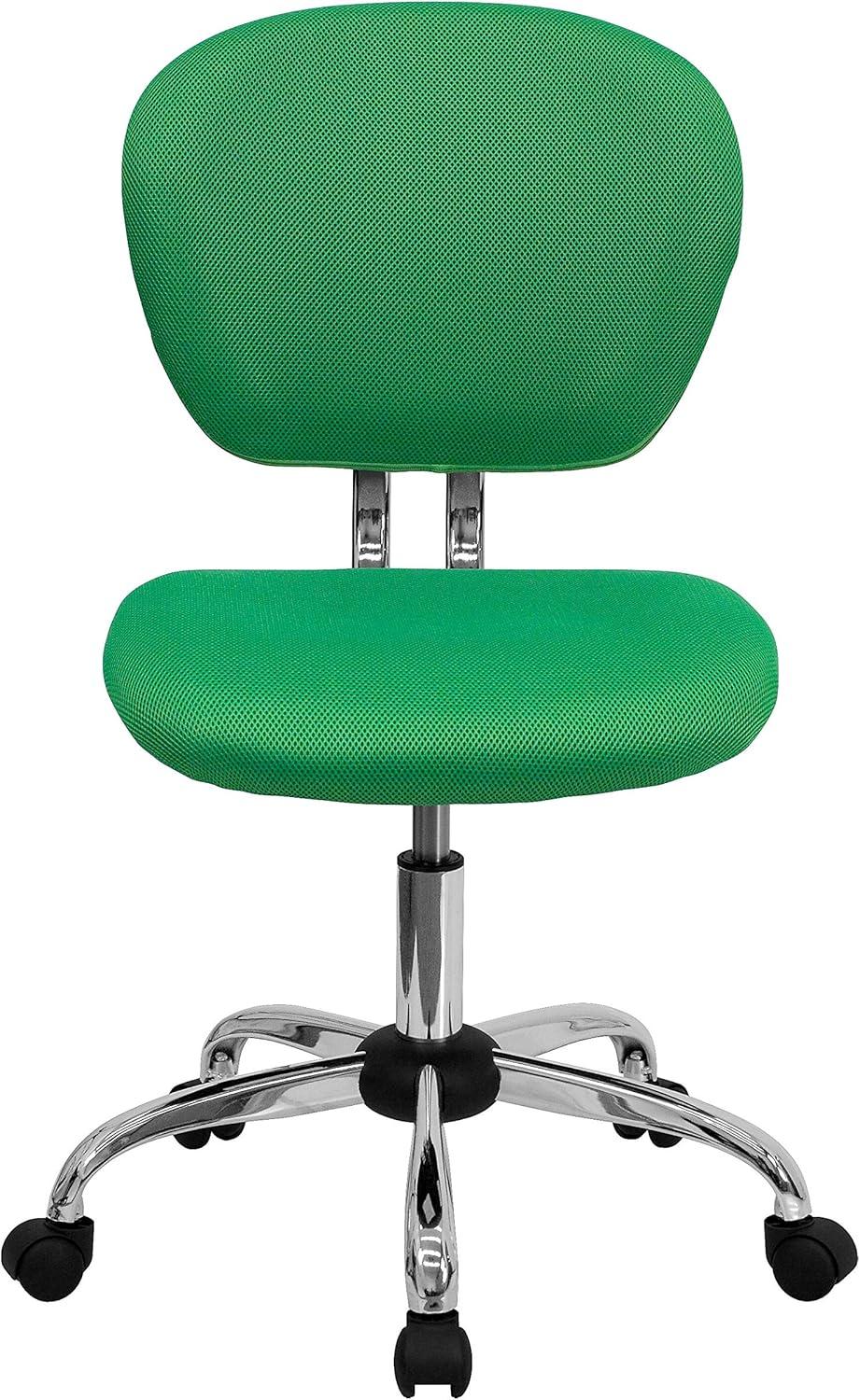imageFlash Furniture Beverly MidBack White Mesh Padded Swivel Task Office Chair with Chrome BaseBright Green