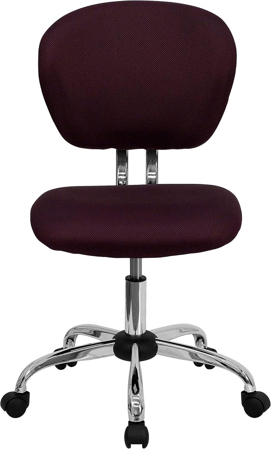 imageFlash Furniture Beverly MidBack White Mesh Padded Swivel Task Office Chair with Chrome BaseBurgundy