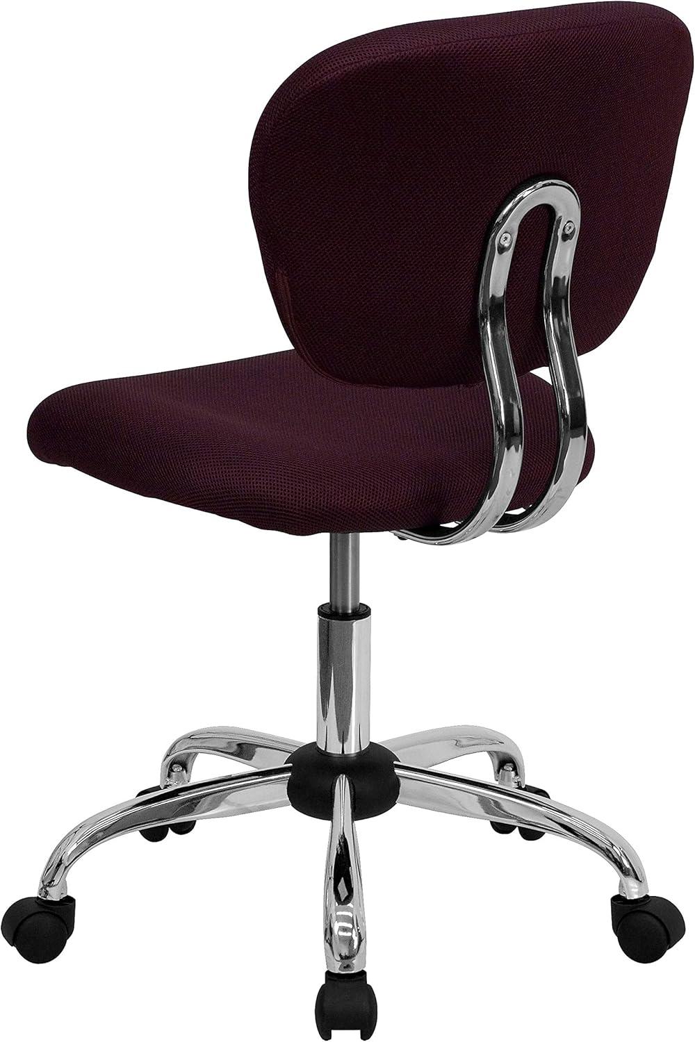 imageFlash Furniture Beverly MidBack White Mesh Padded Swivel Task Office Chair with Chrome BaseBurgundy