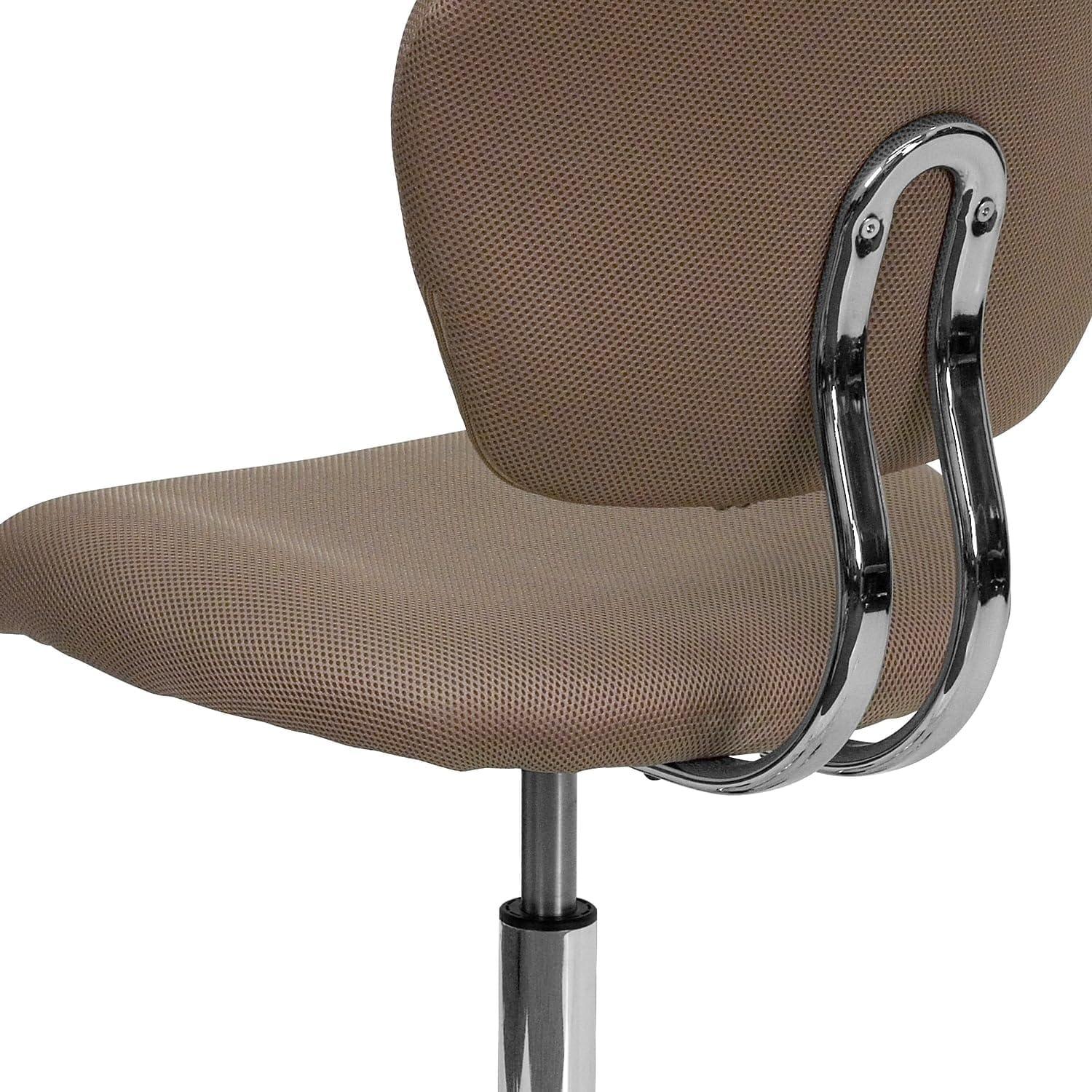 imageFlash Furniture Beverly MidBack White Mesh Padded Swivel Task Office Chair with Chrome BaseCoffee Brown