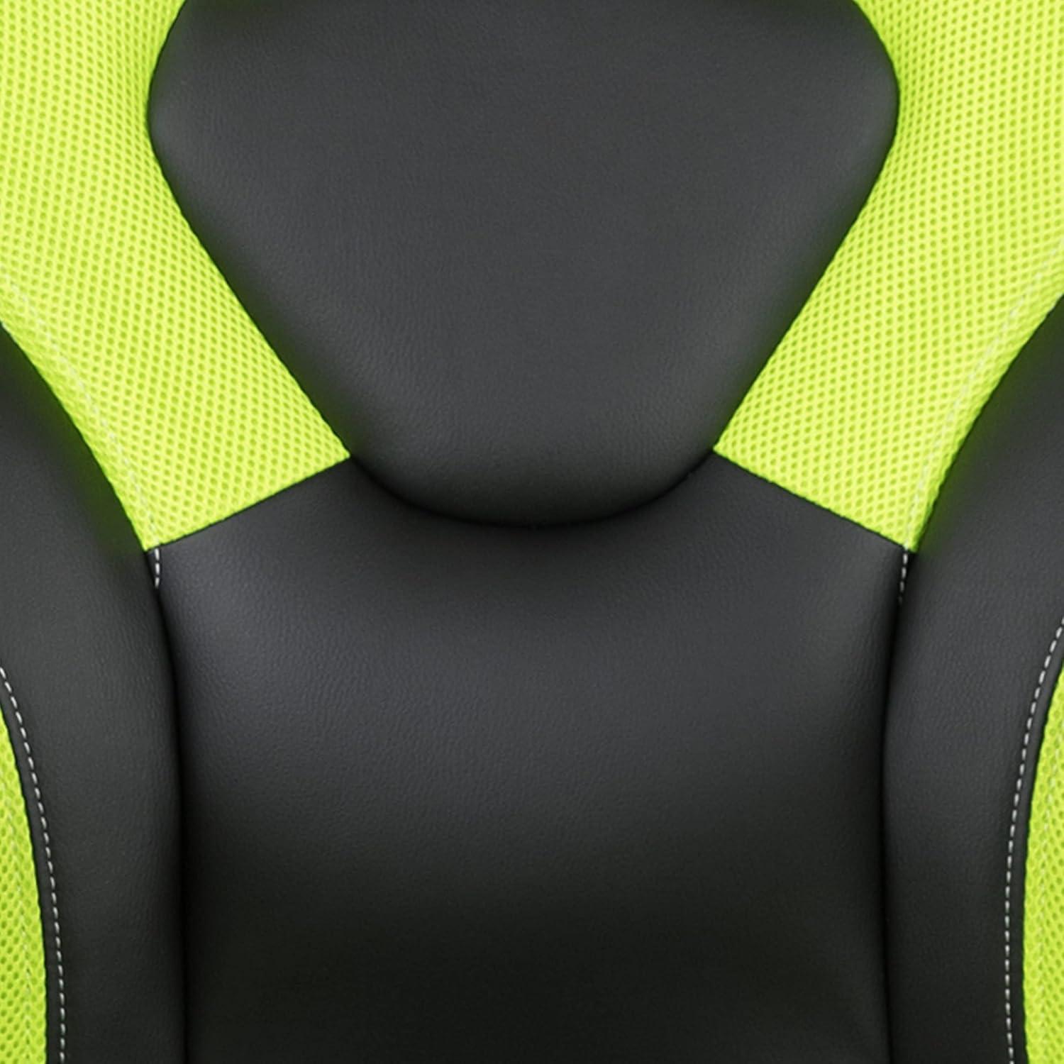 imageFlash Furniture Black Gaming Desk and RedBlack Racing Chair Set with Cup Holder Headphone Hook and MonitorSmartphone StandGreen