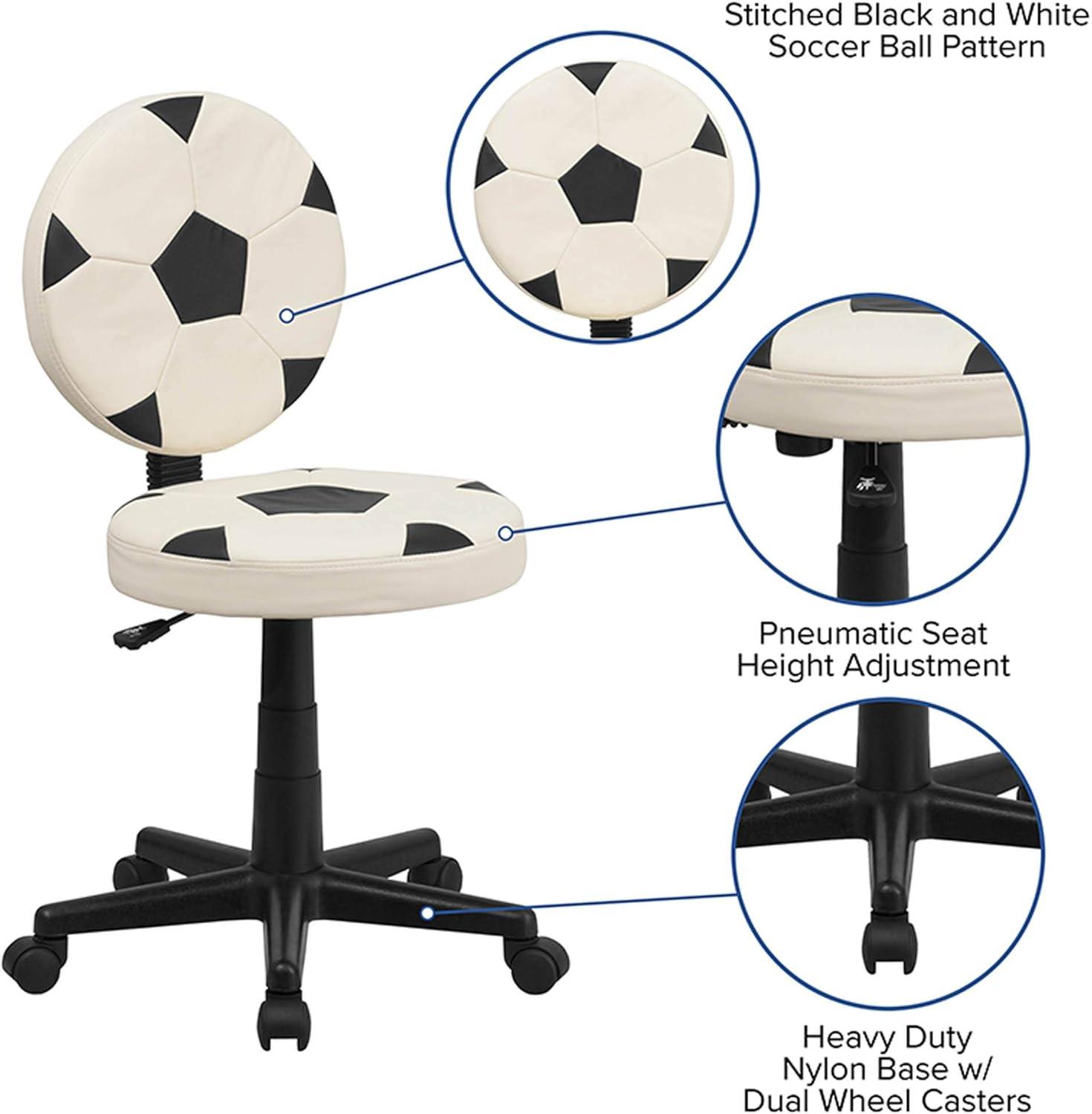 imageFlash Furniture Brandon Basketball Swivel Task Office ChairBlack and White