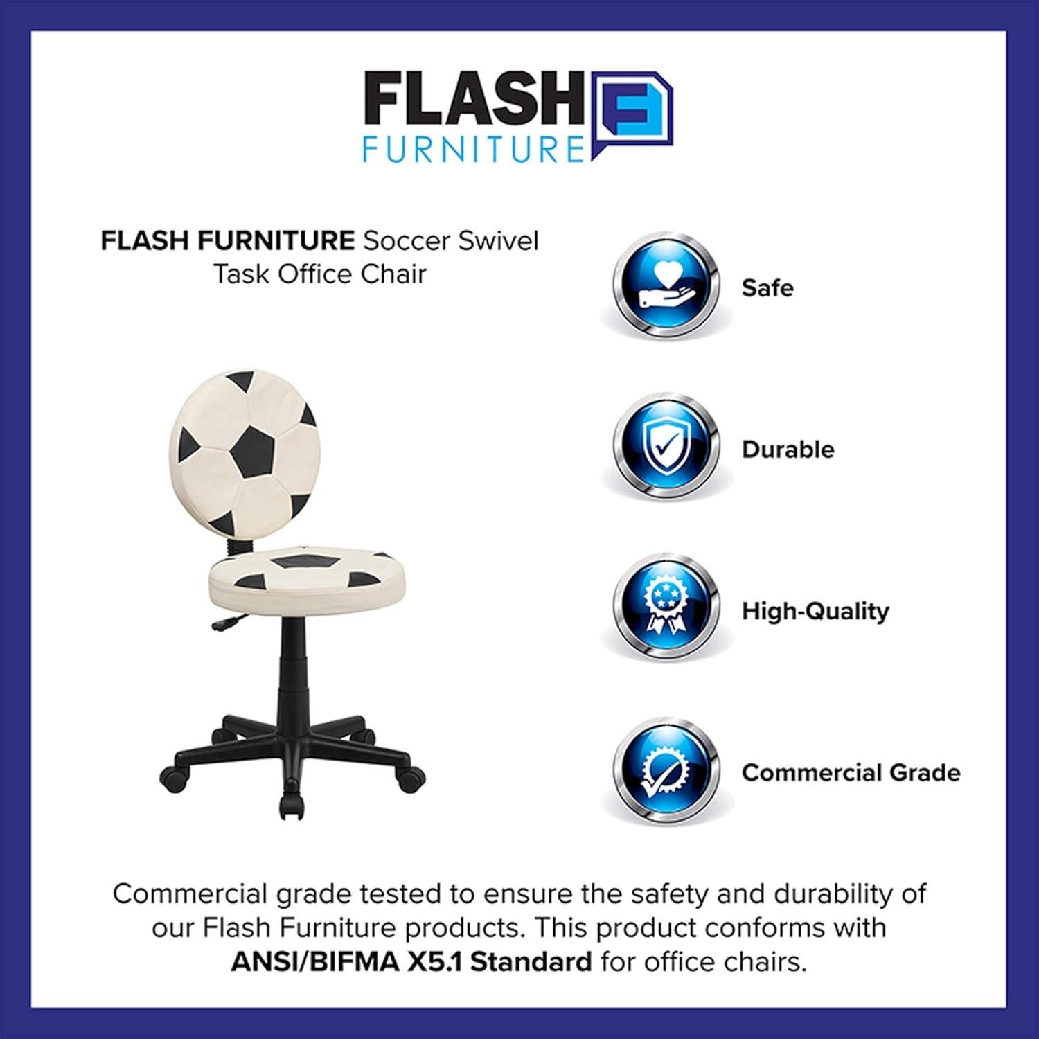 imageFlash Furniture Brandon Basketball Swivel Task Office ChairBlack and White