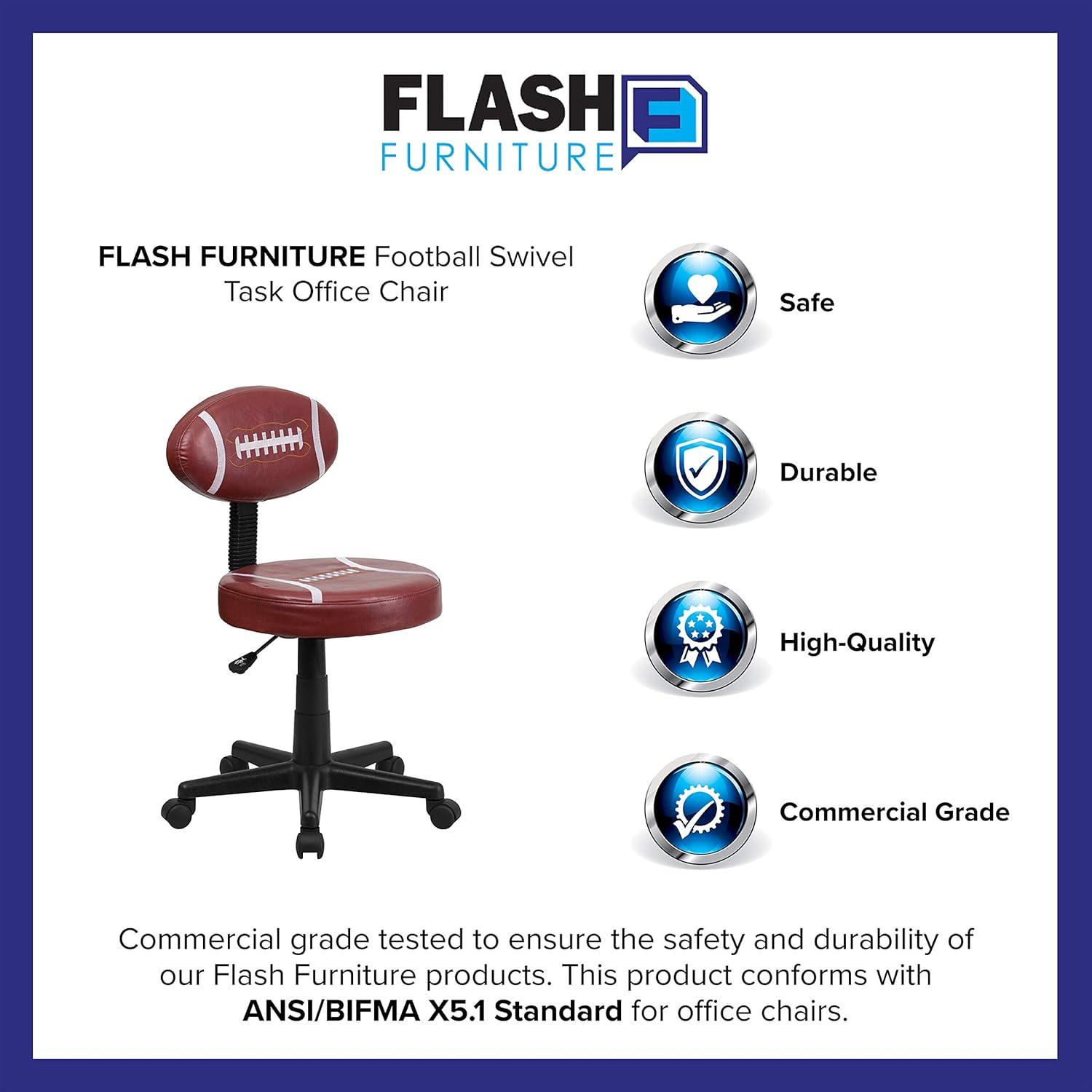 imageFlash Furniture Brandon Basketball Swivel Task Office ChairBrown