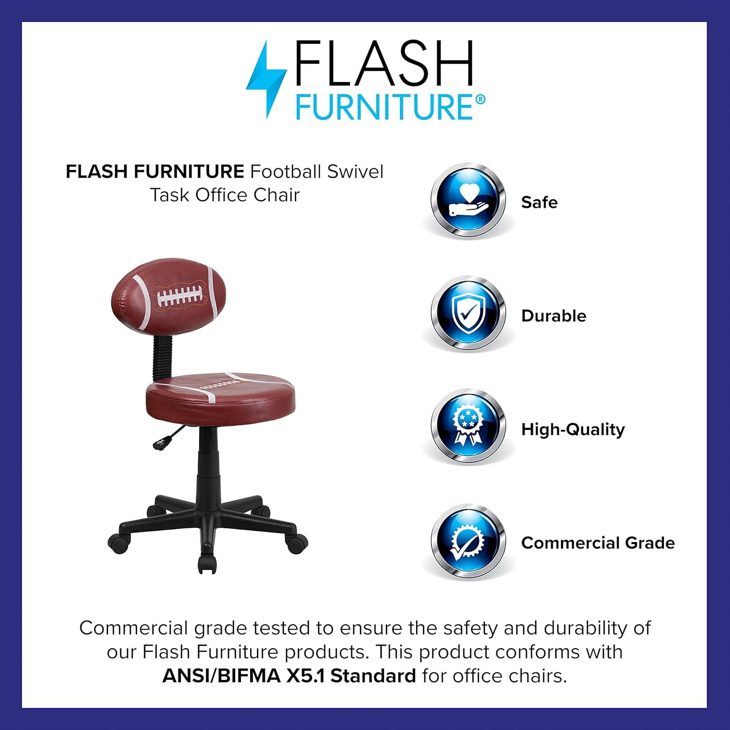 imageFlash Furniture Brandon Basketball Swivel Task Office ChairBrown