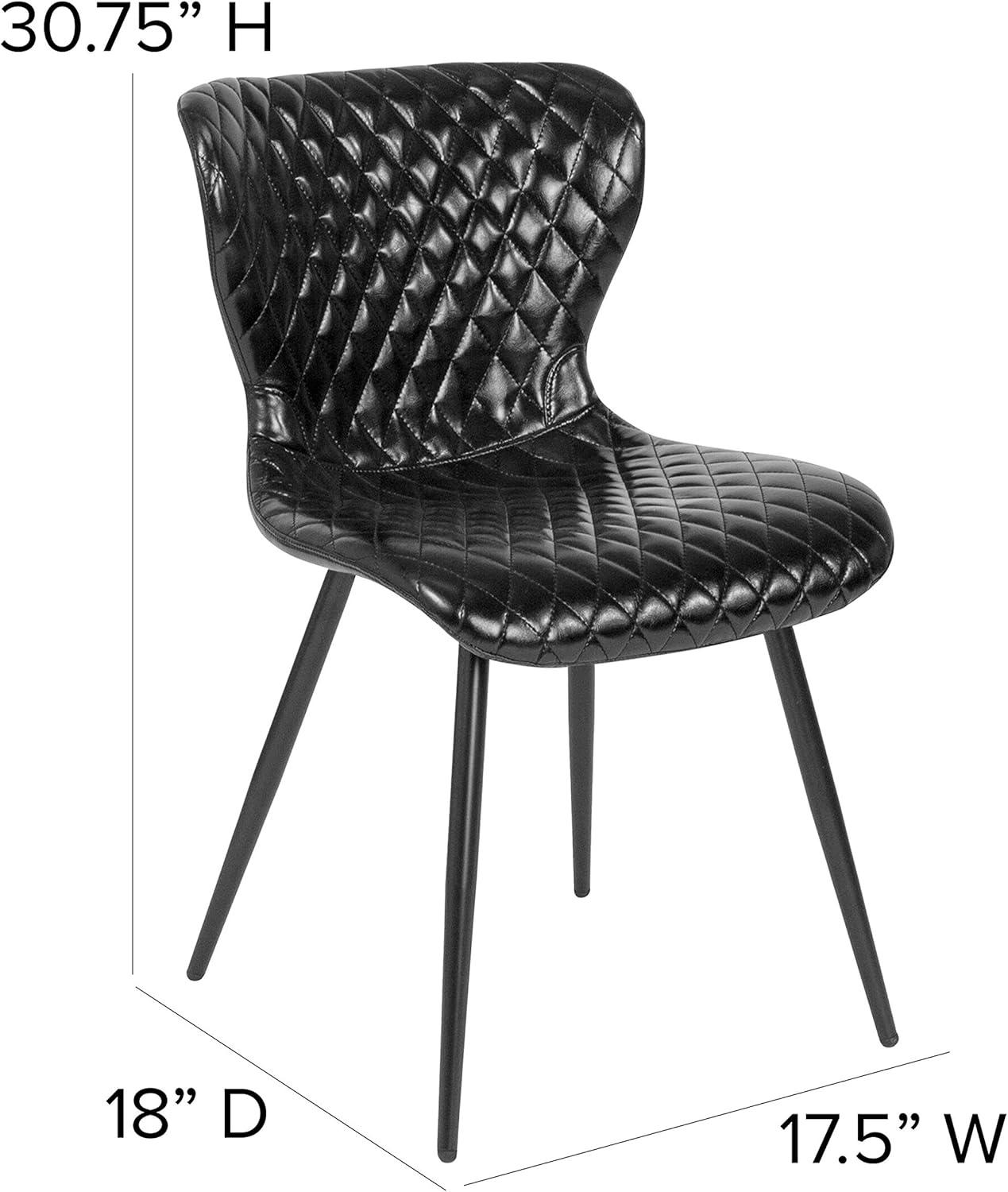 imageFlash Furniture Bristol Contemporary Upholstered Chair in Black VinylBlack Vinyl