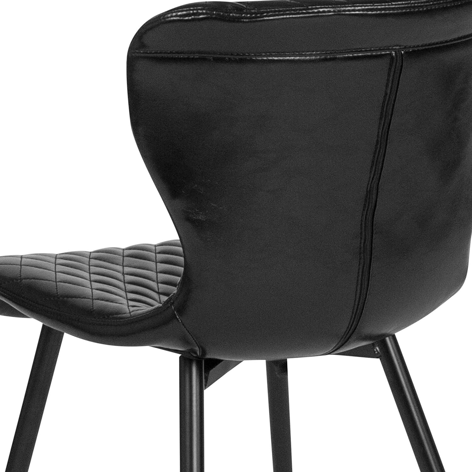 imageFlash Furniture Bristol Contemporary Upholstered Chair in Black VinylBlack Vinyl