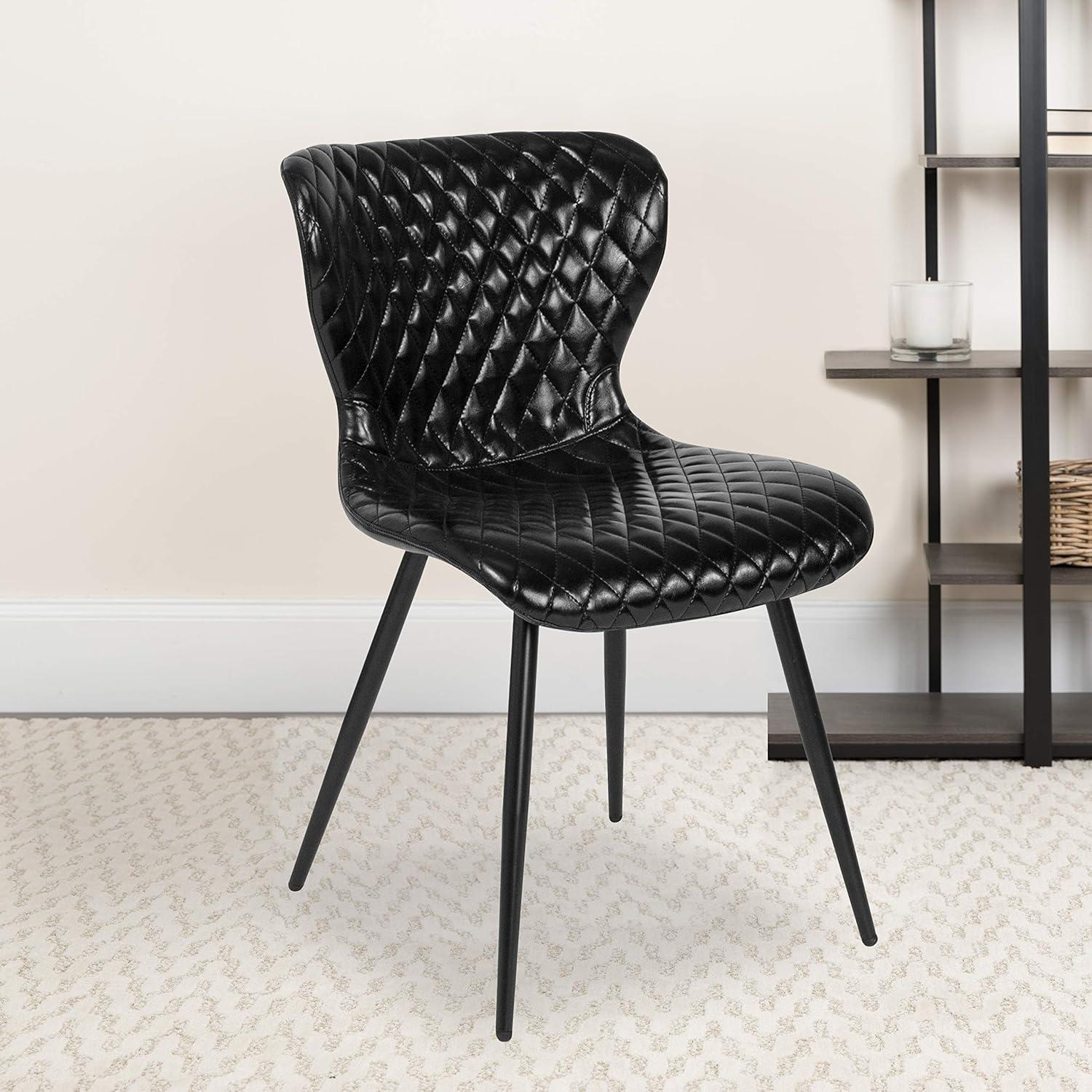 imageFlash Furniture Bristol Contemporary Upholstered Chair in Black VinylBlack Vinyl