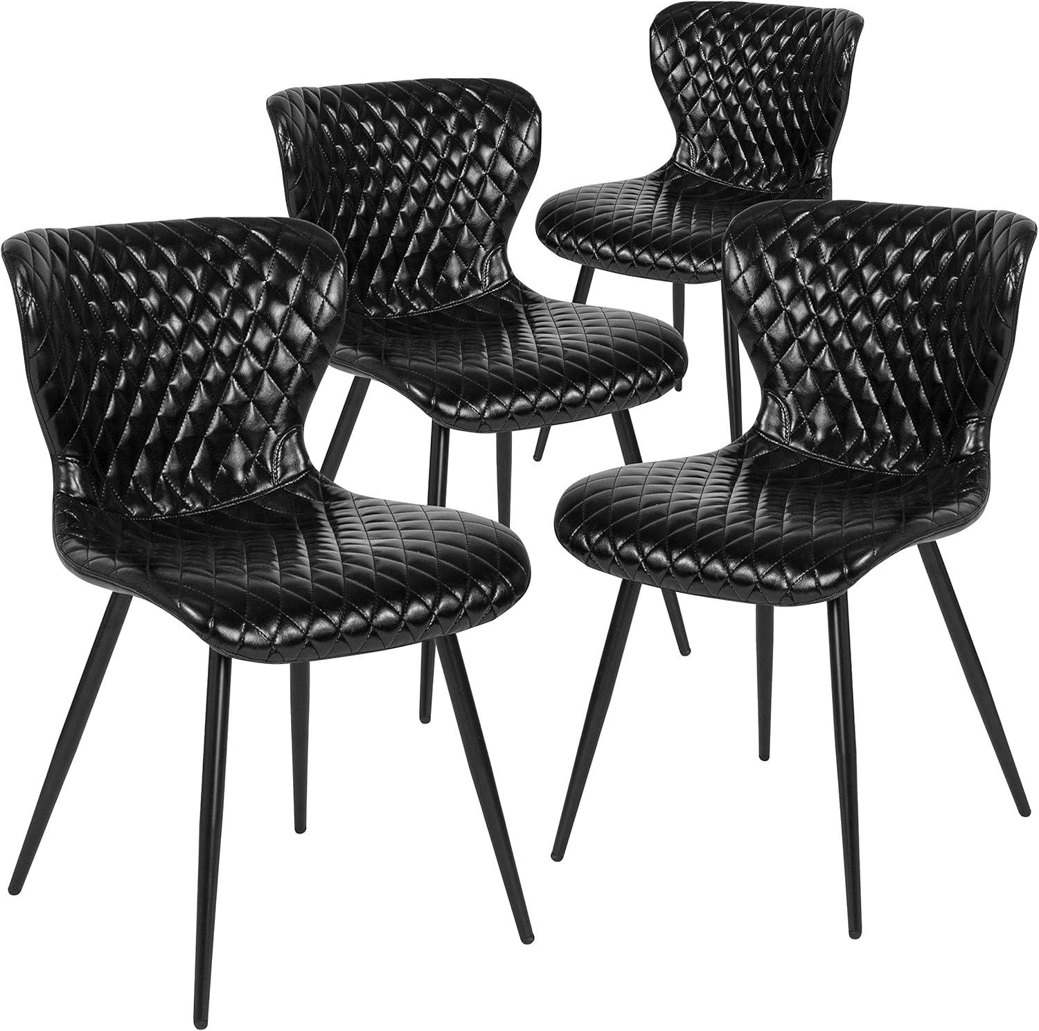 imageFlash Furniture Bristol Contemporary Upholstered Chair in Black VinylBlack Vinyl