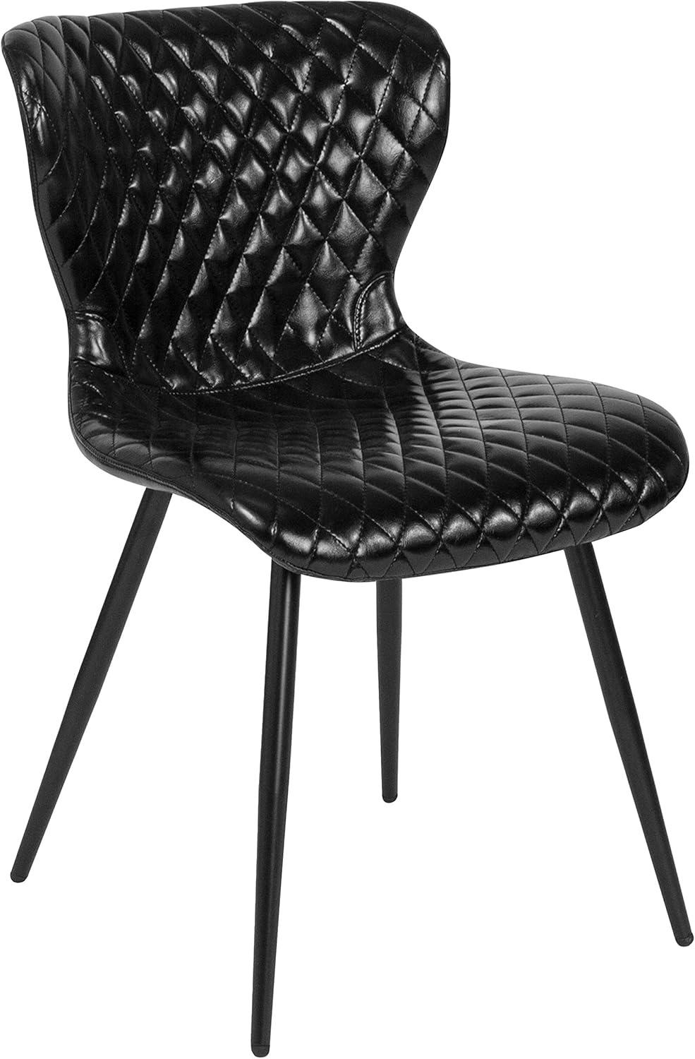 imageFlash Furniture Bristol Contemporary Upholstered Chair in Black VinylBlack Vinyl