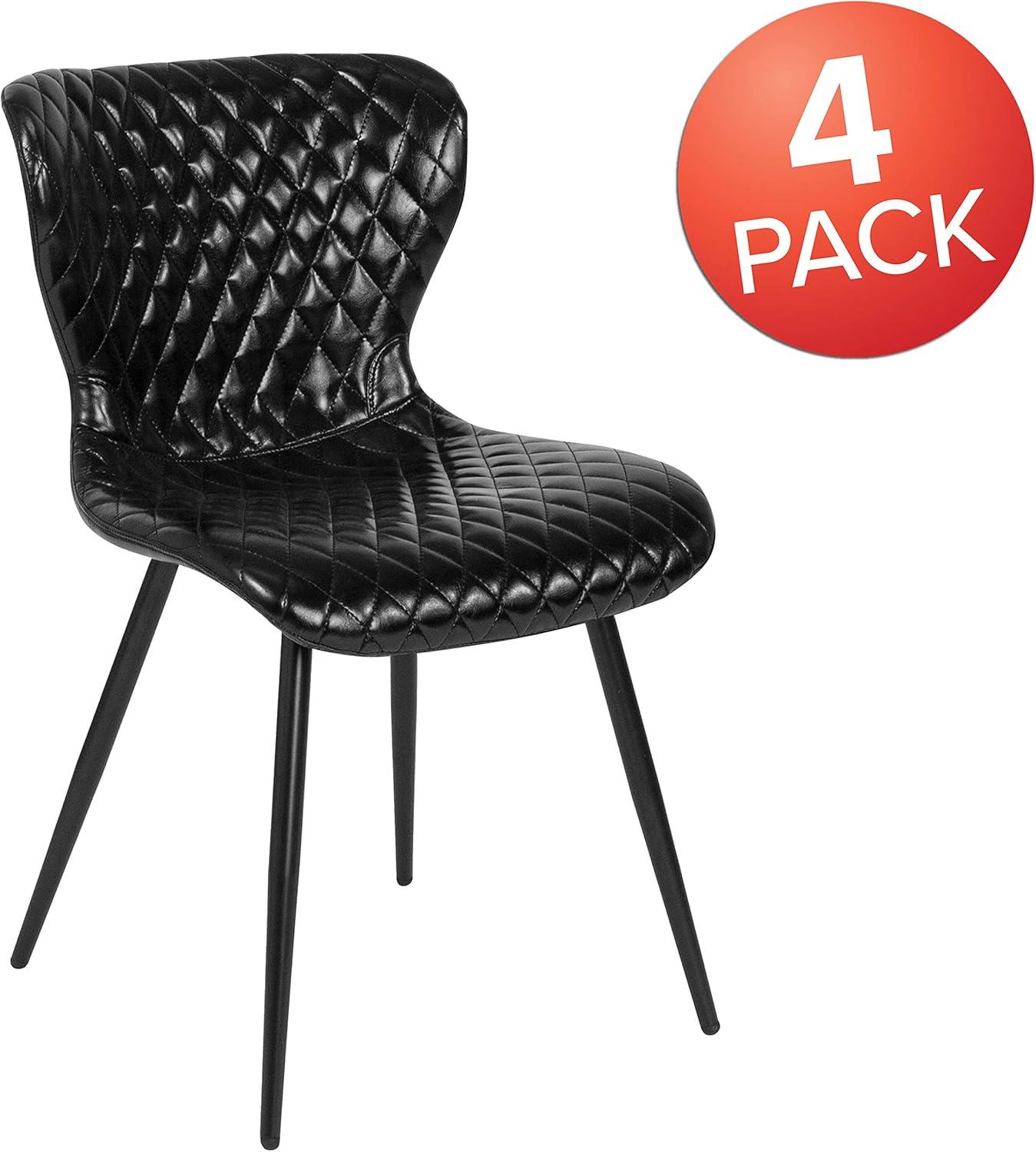 imageFlash Furniture Bristol Contemporary Upholstered Chair in Black VinylBlack Vinyl