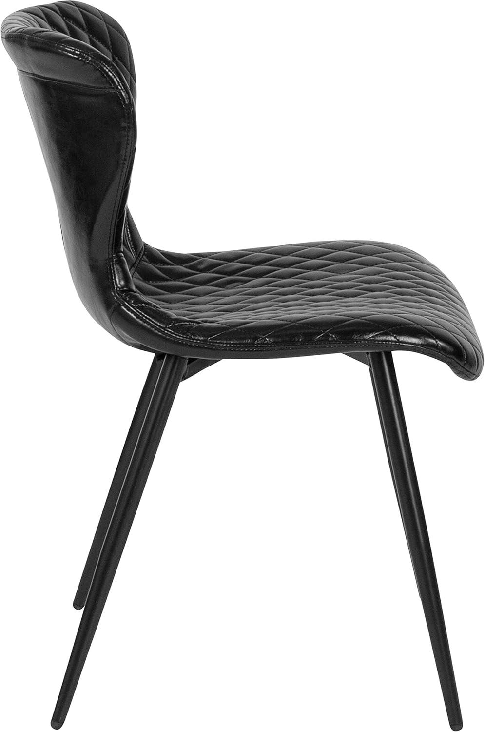 imageFlash Furniture Bristol Contemporary Upholstered Chair in Black VinylBlack Vinyl