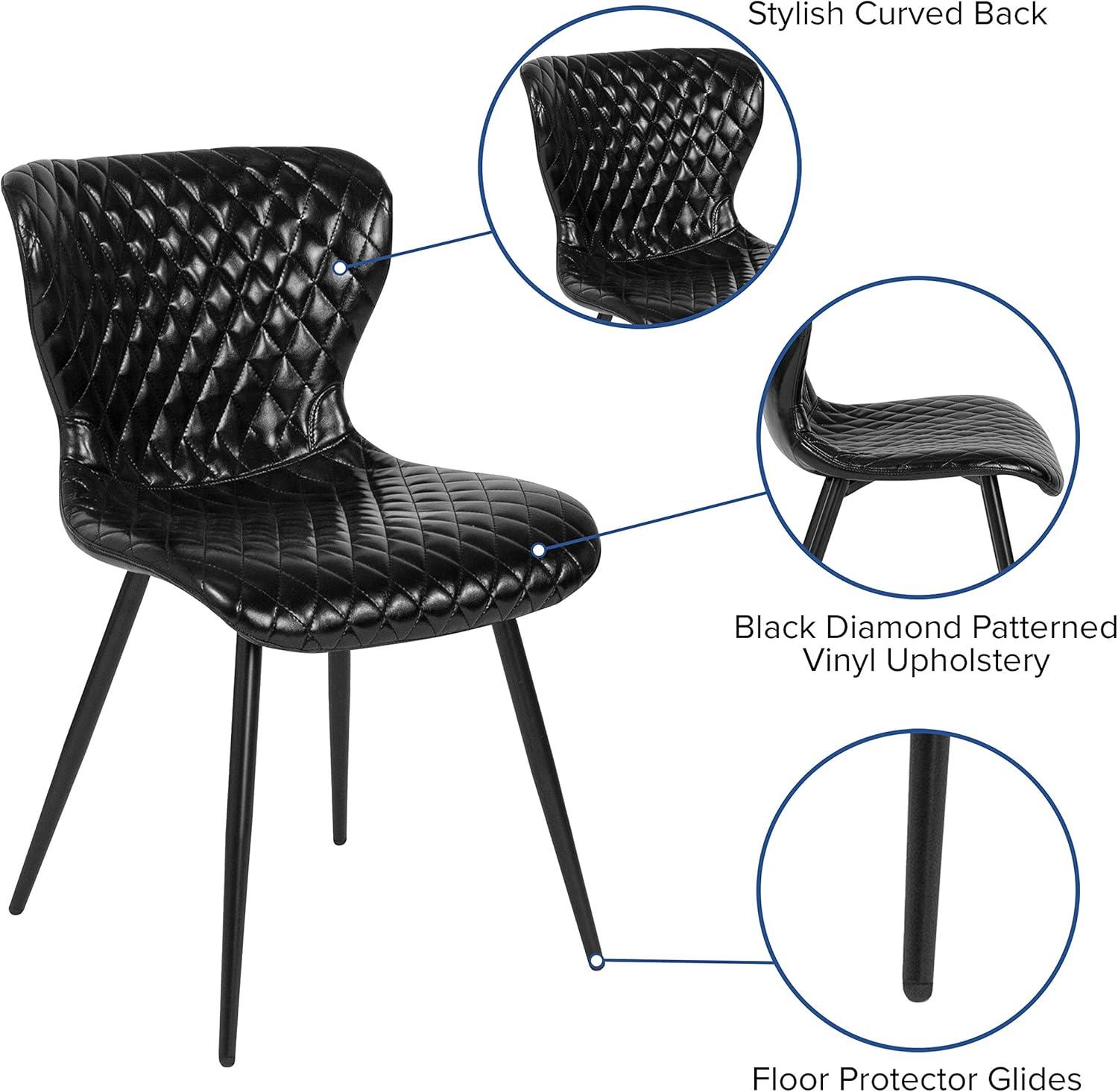 imageFlash Furniture Bristol Contemporary Upholstered Chair in Black VinylBlack Vinyl