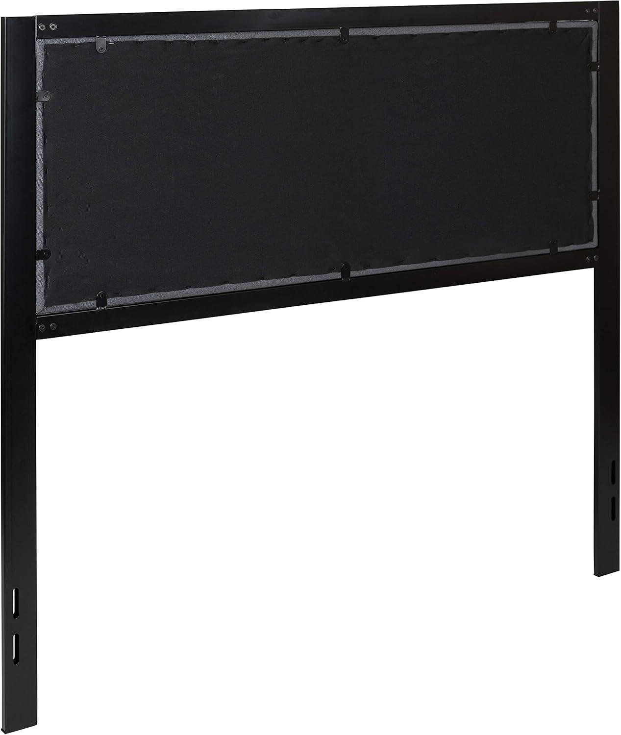 imageFlash Furniture Bristol Metal Tufted Upholstered Full Size Headboard in Dark Gray Fabric