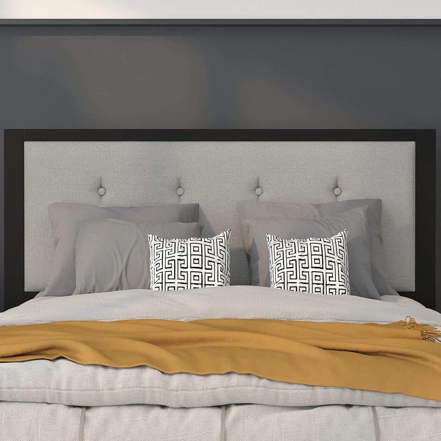 imageFlash Furniture Bristol Metal Tufted Upholstered Full Size Headboard in Light Gray FabricLight Gray