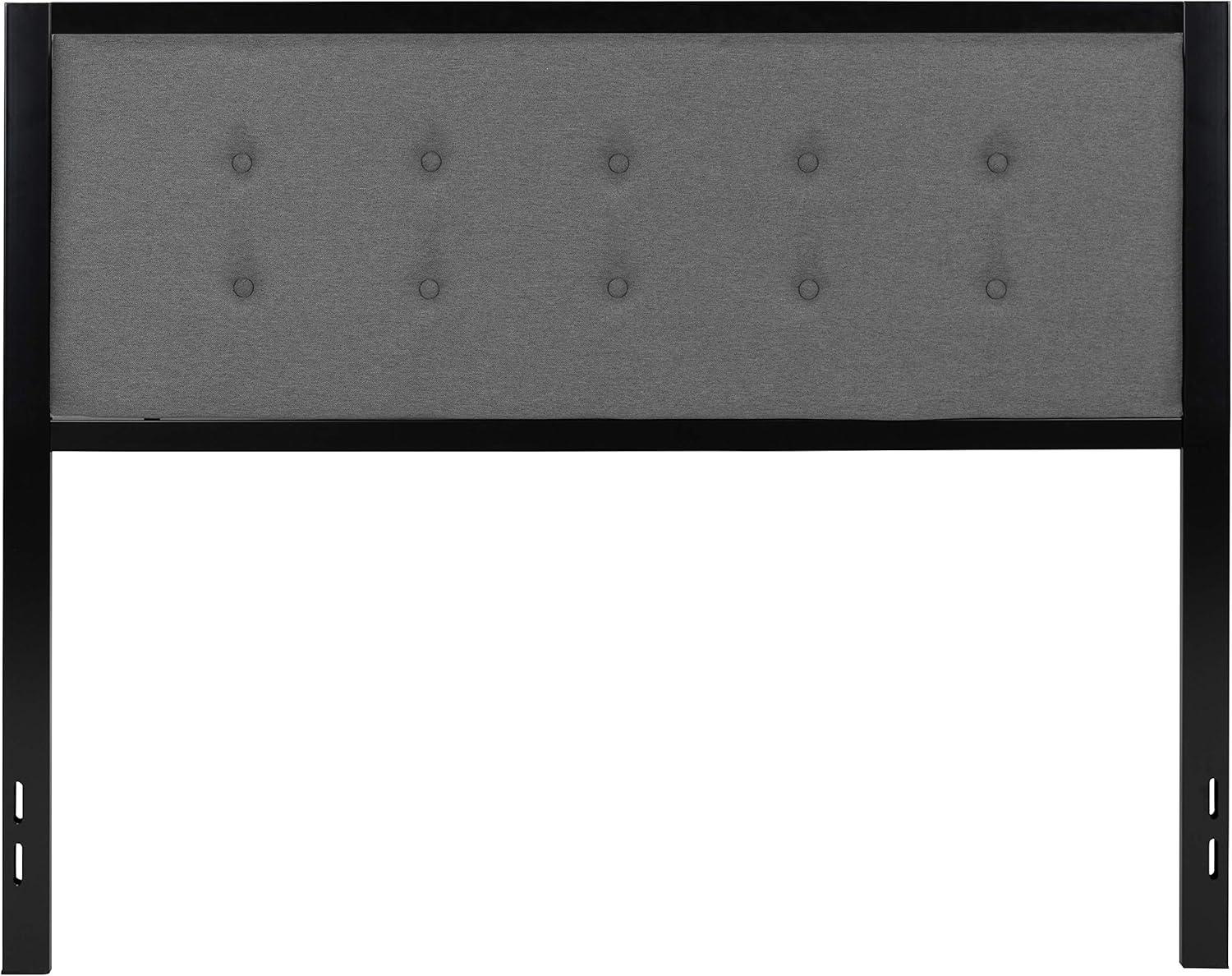 imageFlash Furniture Bristol Metal Tufted Upholstered Queen Size Headboard in Dark Gray Fabric