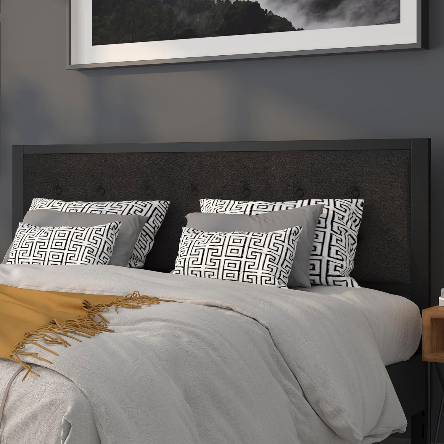 imageFlash Furniture Bristol Metal Tufted Upholstered Twin Size Headboard in Black FabricBlack