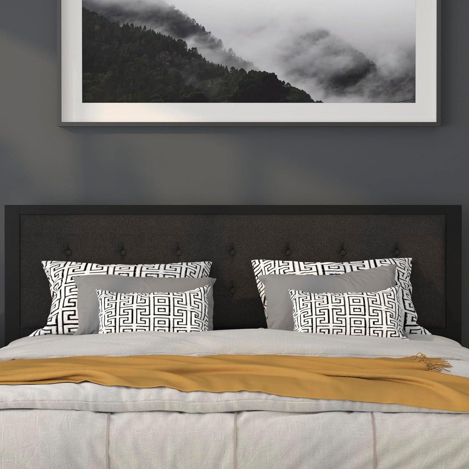 imageFlash Furniture Bristol Metal Tufted Upholstered Twin Size Headboard in Black FabricBlack