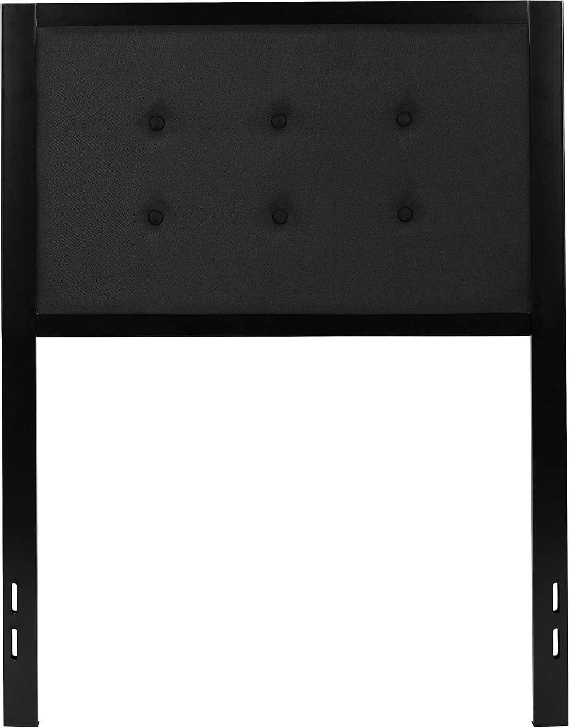imageFlash Furniture Bristol Metal Tufted Upholstered Twin Size Headboard in Black FabricBlack