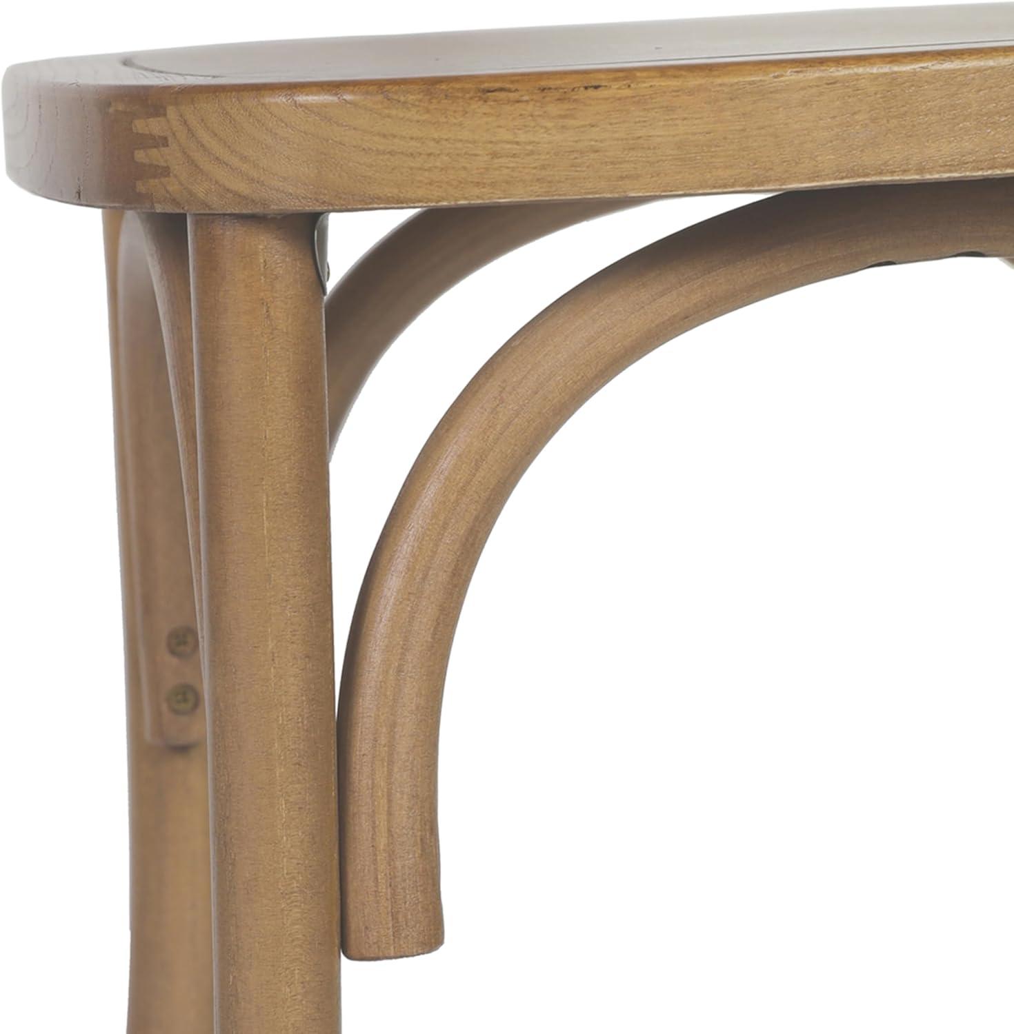 imageFlash Furniture Brooklyn Commercial Solid Wood Dining Chair Stackable Design Intricate Back Mortise and Tenon 350 lbs Static Weight Capacity Set of 2 WhitePecan