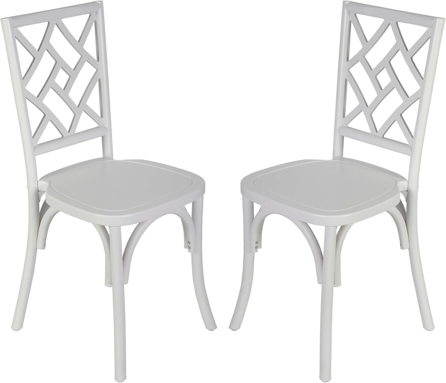 imageFlash Furniture Brooklyn Commercial Solid Wood Dining Chair Stackable Design Intricate Back Mortise and Tenon 350 lbs Static Weight Capacity Set of 2 WhiteWhite