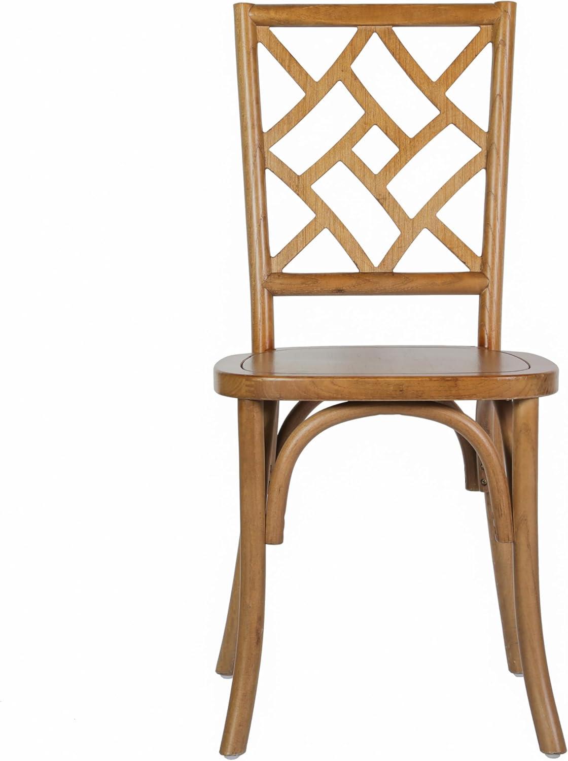 imageFlash Furniture Brooklyn Commercial Solid Wood Dining Chair Stackable Design Intricate Back Mortise and Tenon 350 lbs Static Weight Capacity Set of 2 WhitePecan
