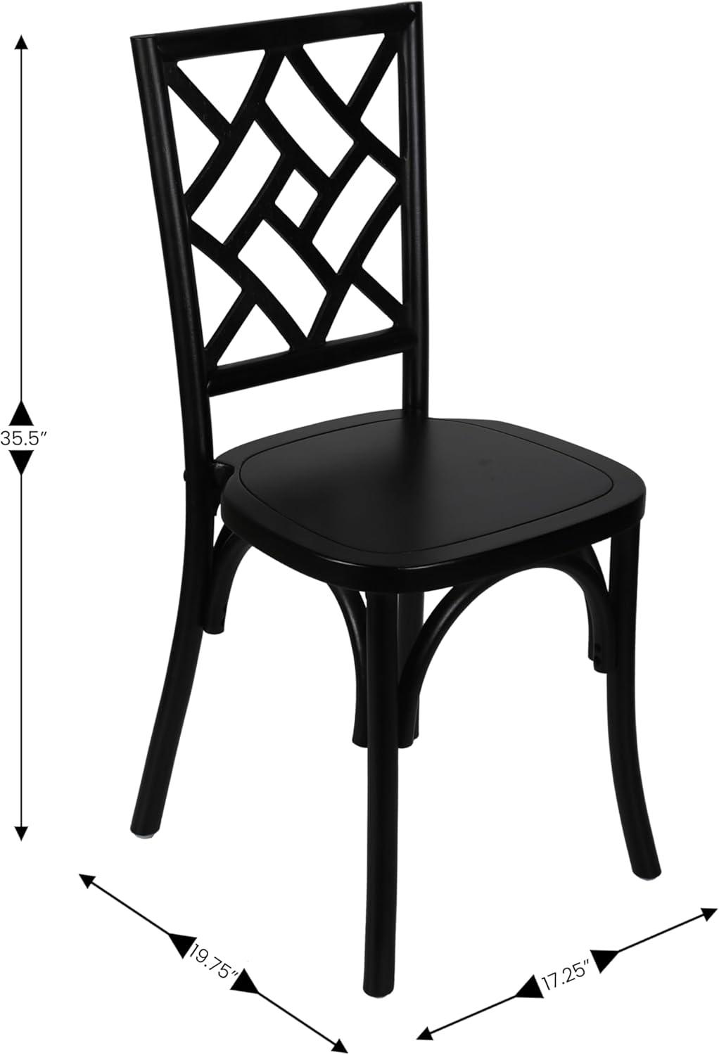 imageFlash Furniture Brooklyn Commercial Solid Wood Dining Chair Stackable Design Intricate Back Mortise and Tenon 350 lbs Static Weight Capacity Set of 2 WhiteBlack