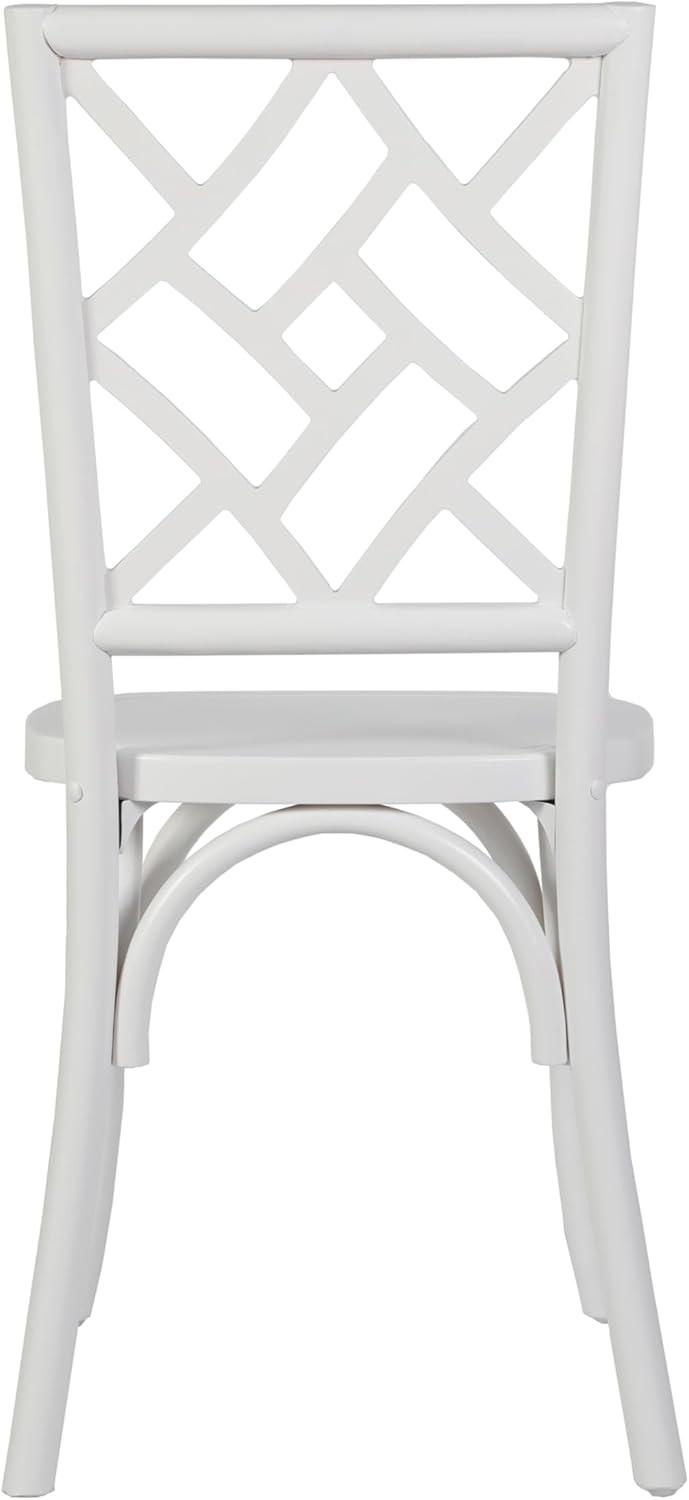 imageFlash Furniture Brooklyn Commercial Solid Wood Dining Chair Stackable Design Intricate Back Mortise and Tenon 350 lbs Static Weight Capacity Set of 2 WhiteWhite