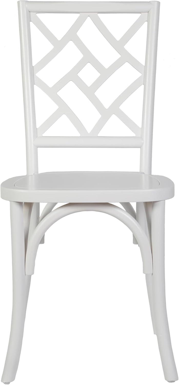 imageFlash Furniture Brooklyn Commercial Solid Wood Dining Chair Stackable Design Intricate Back Mortise and Tenon 350 lbs Static Weight Capacity Set of 2 WhiteWhite
