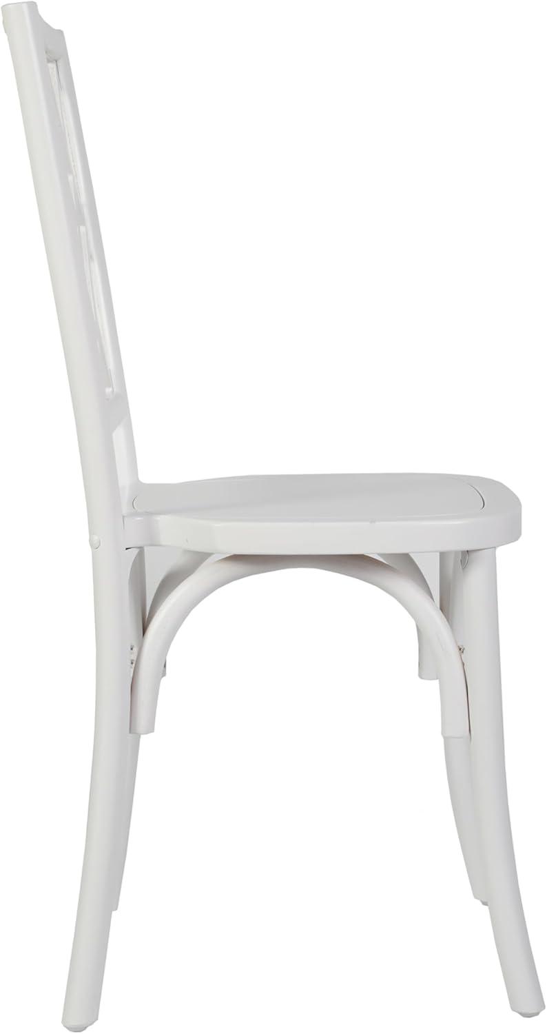 imageFlash Furniture Brooklyn Commercial Solid Wood Dining Chair Stackable Design Intricate Back Mortise and Tenon 350 lbs Static Weight Capacity Set of 2 WhiteWhite