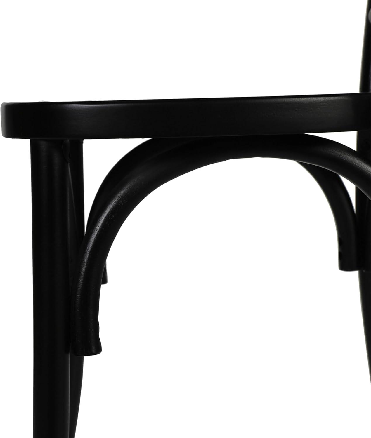 imageFlash Furniture Brooklyn Commercial Solid Wood Dining Chair Stackable Design Intricate Back Mortise and Tenon 350 lbs Static Weight Capacity Set of 2 WhiteBlack