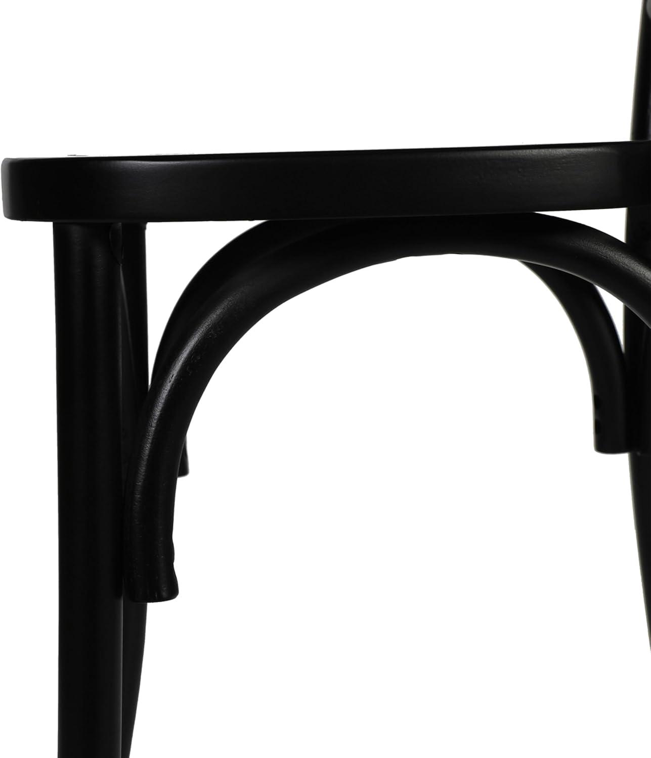 imageFlash Furniture Brooklyn Commercial Solid Wood Dining Chair Stackable Design Intricate Back Mortise and Tenon 350 lbs Static Weight Capacity Set of 2 WhiteBlack