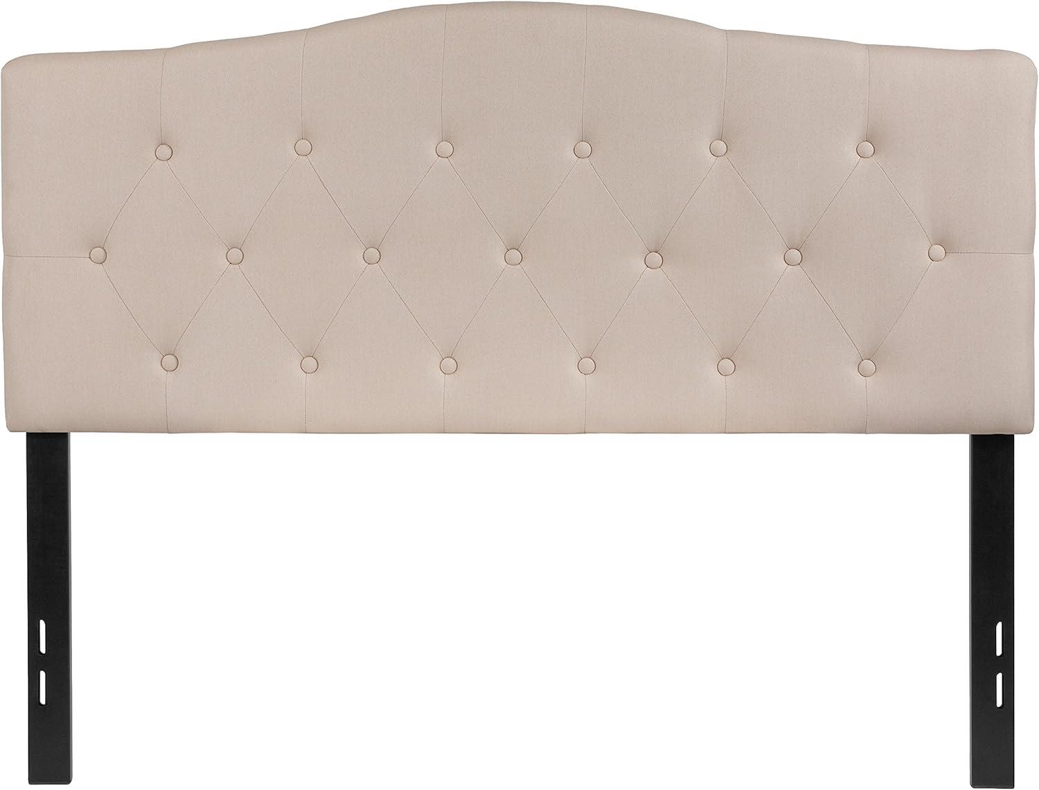 imageFlash Furniture Cambridge Tufted Upholstered Full Size Headboard in Dark Gray FabricBeige