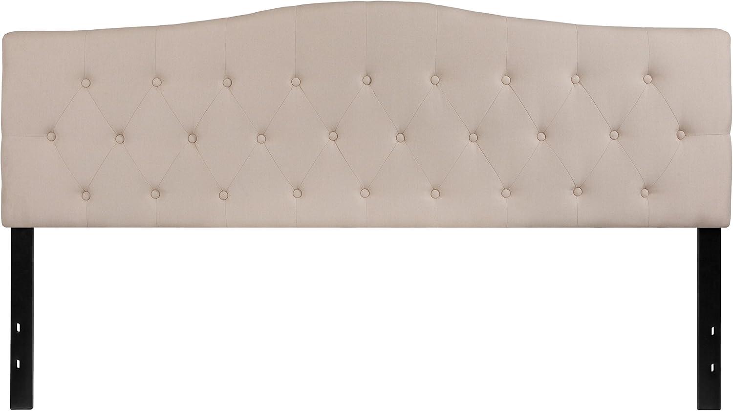 imageFlash Furniture Cambridge Tufted Upholstered Full Size Headboard in Dark Gray FabricBeige