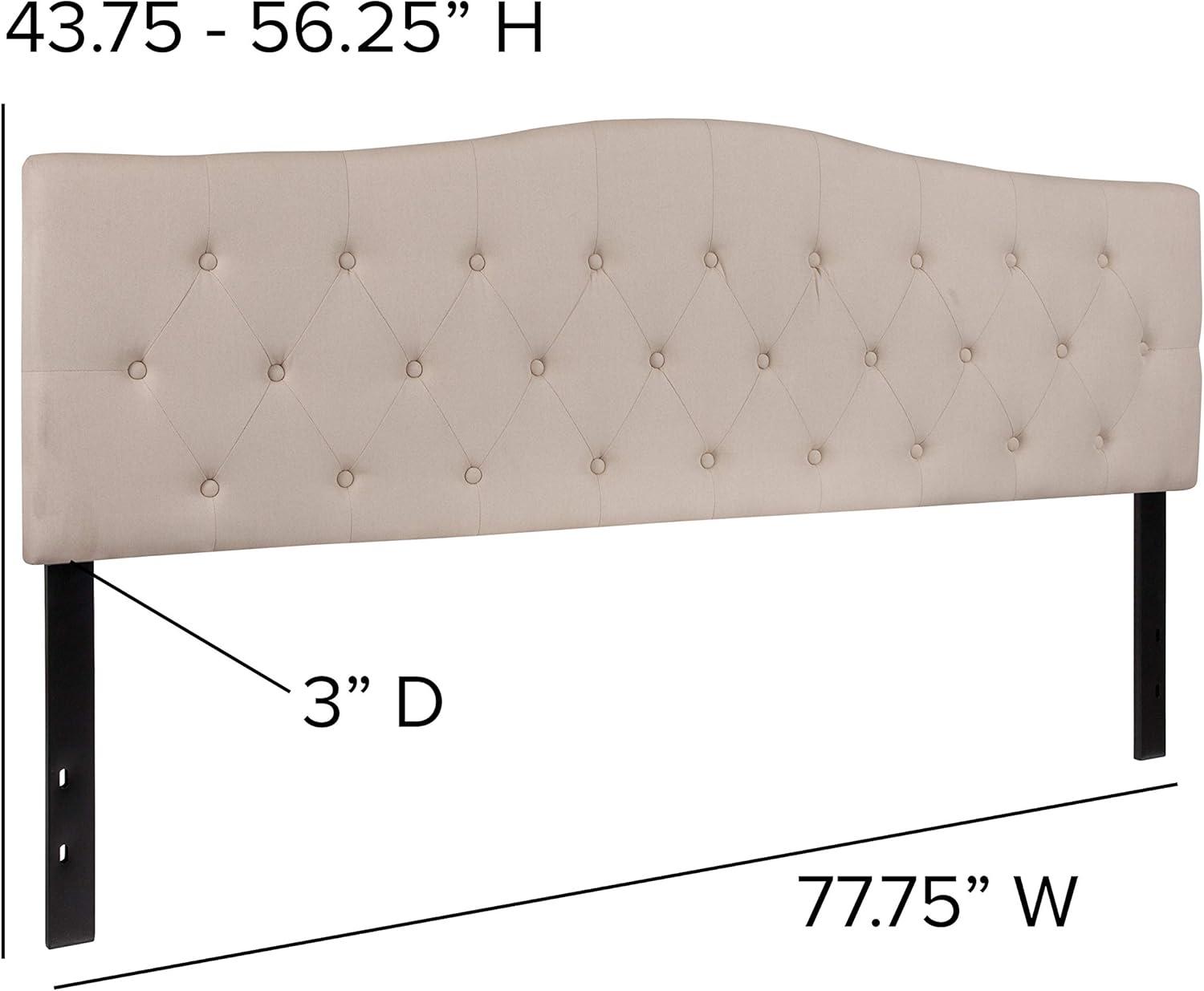 imageFlash Furniture Cambridge Tufted Upholstered Full Size Headboard in Dark Gray FabricBeige