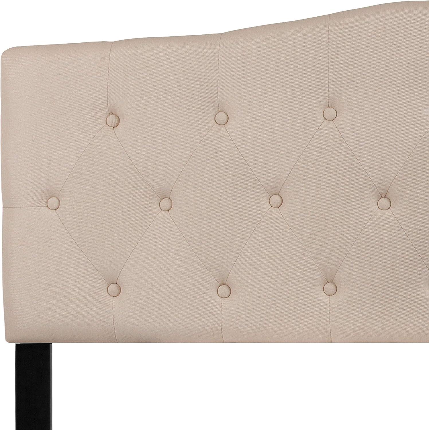 imageFlash Furniture Cambridge Tufted Upholstered Full Size Headboard in Dark Gray FabricBeige