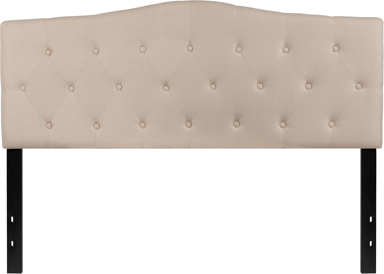 imageFlash Furniture Cambridge Tufted Upholstered Full Size Headboard in Dark Gray FabricBeige