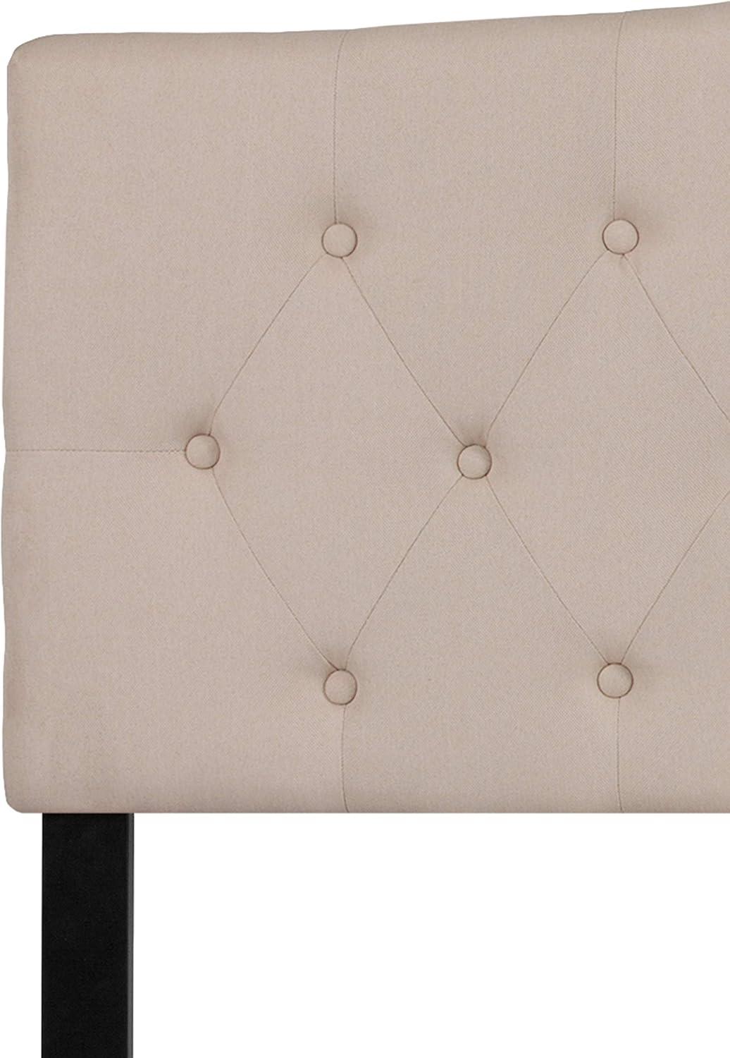 imageFlash Furniture Cambridge Tufted Upholstered Full Size Headboard in Dark Gray FabricBeige